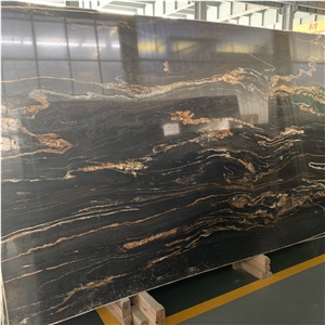 Brasil Imported Royal Gold Silk Cosmic Black Slabs