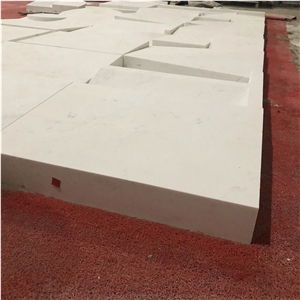 Cnc Engraved 3D White Marble Stone Wall Tiles