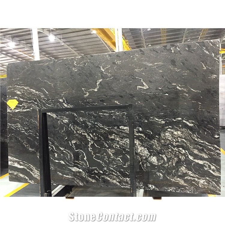 Cometic Black Quartzite Slabs Tiles
