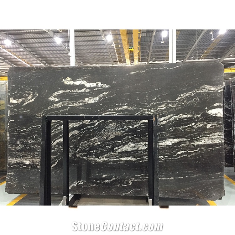 Cometic Black Quartzite Slabs Tiles
