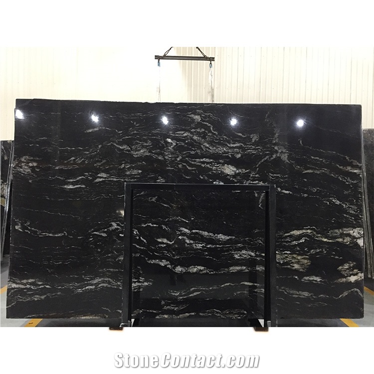 Cometic Black Quartzite Slabs Tiles
