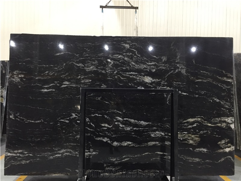 Cometic Black Quartzite Slabs Tiles
