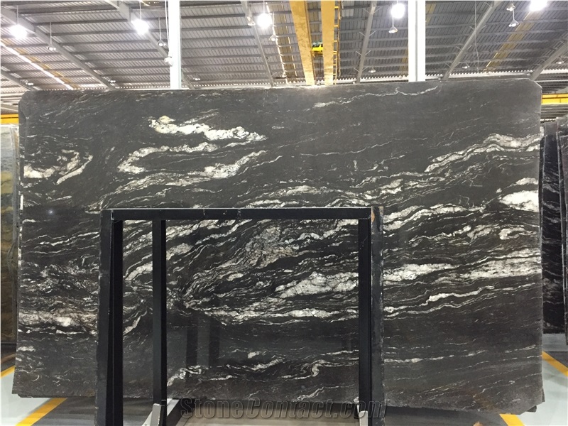 Cometic Black Quartzite Slabs Tiles