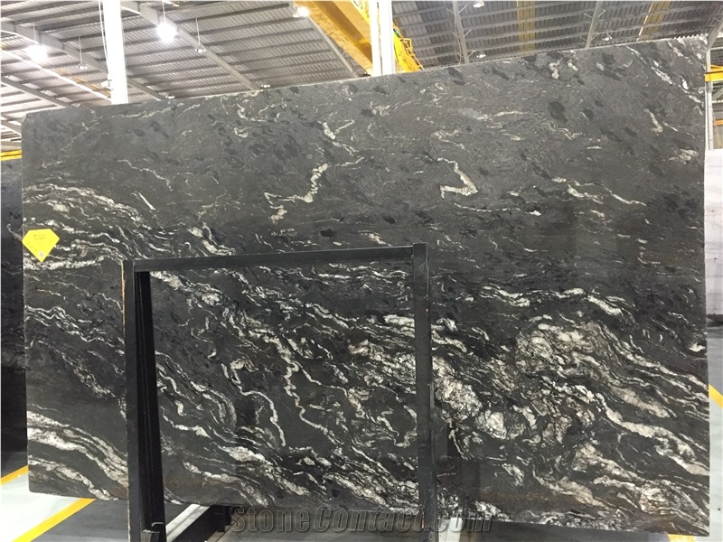 Cometic Black Quartzite Slabs Tiles