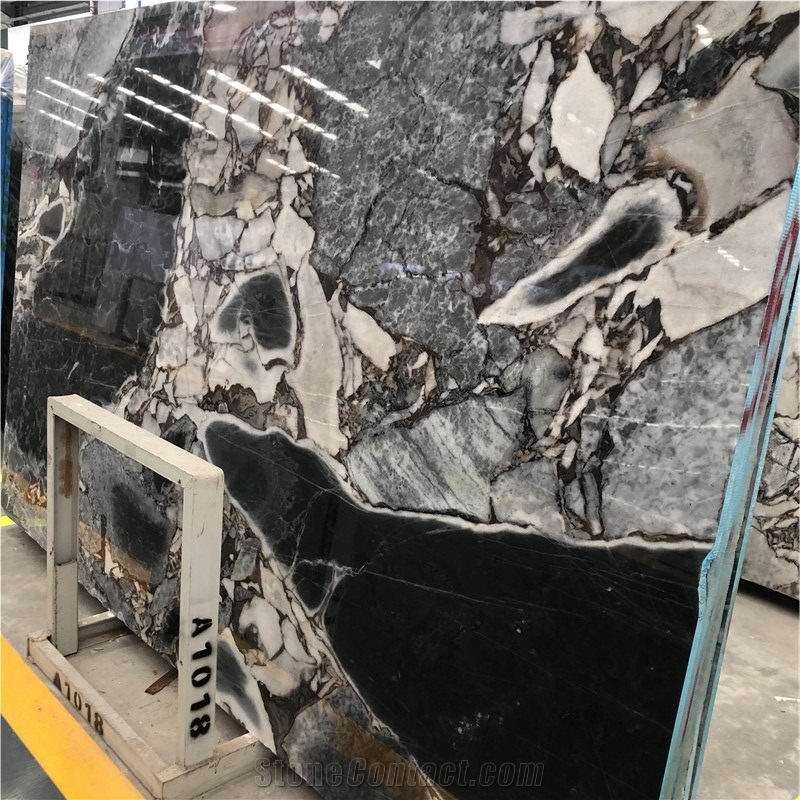 Elephant White Marble With Gray Black Color Slab
