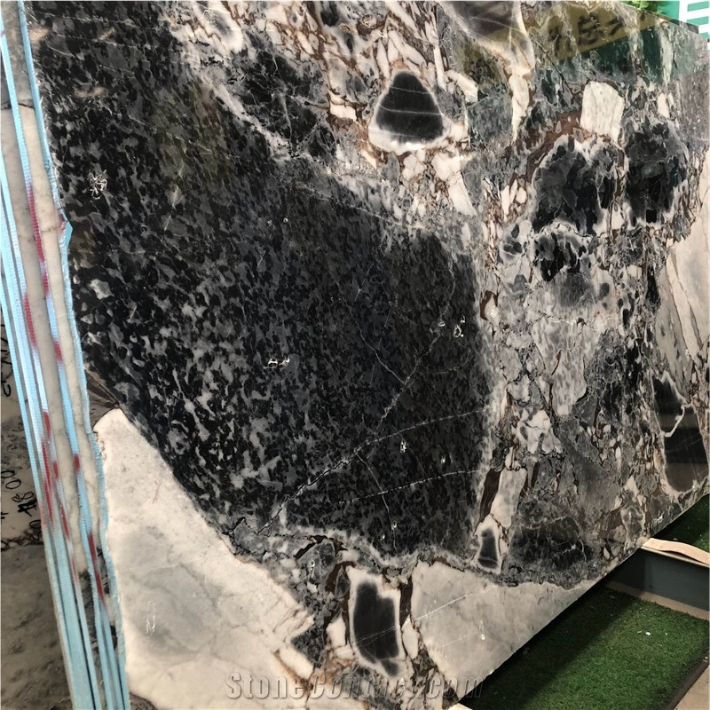 Elephant White Marble With Gray Black Color Slab