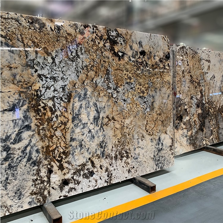 Luxury Stone Golden Butterfly Granite Slab For Wall
