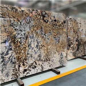Luxury Stone Golden Butterfly Granite Slab For Wall