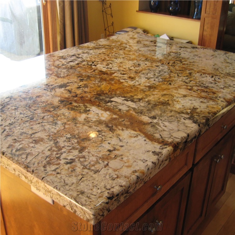 Luxury Stone Golden Butterfly Granite Slab For Wall