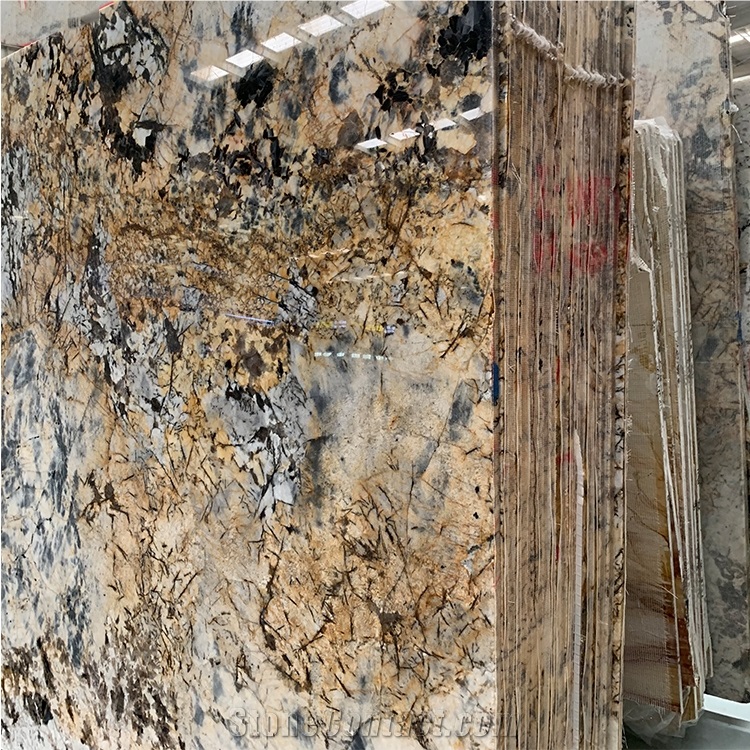 Luxury Stone Golden Butterfly Granite Slab For Wall
