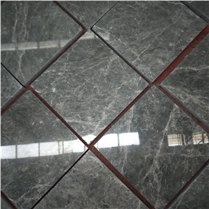 Hermes Dark Grey Design Polished Marble Tiles