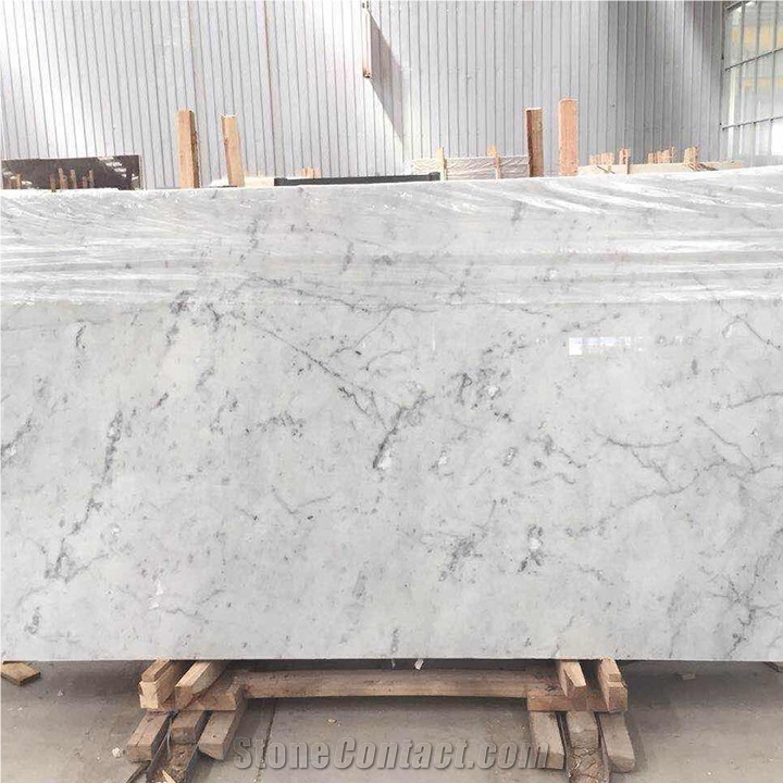 Italian Bianco Carrara White Marble Tiles For Bathroom Wall