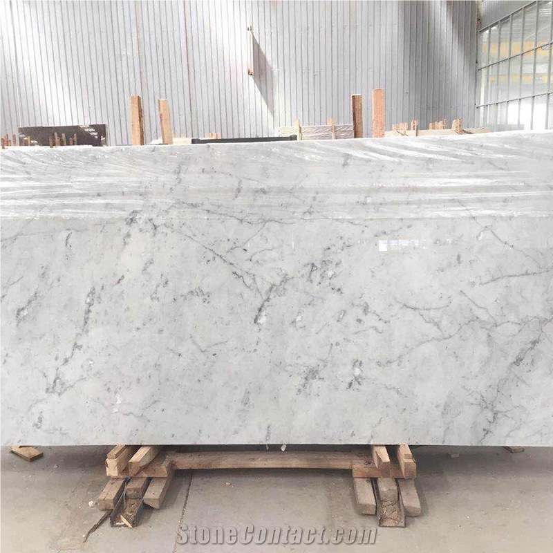Italian Bianco Carrara White Marble Tiles For Bathroom Wall