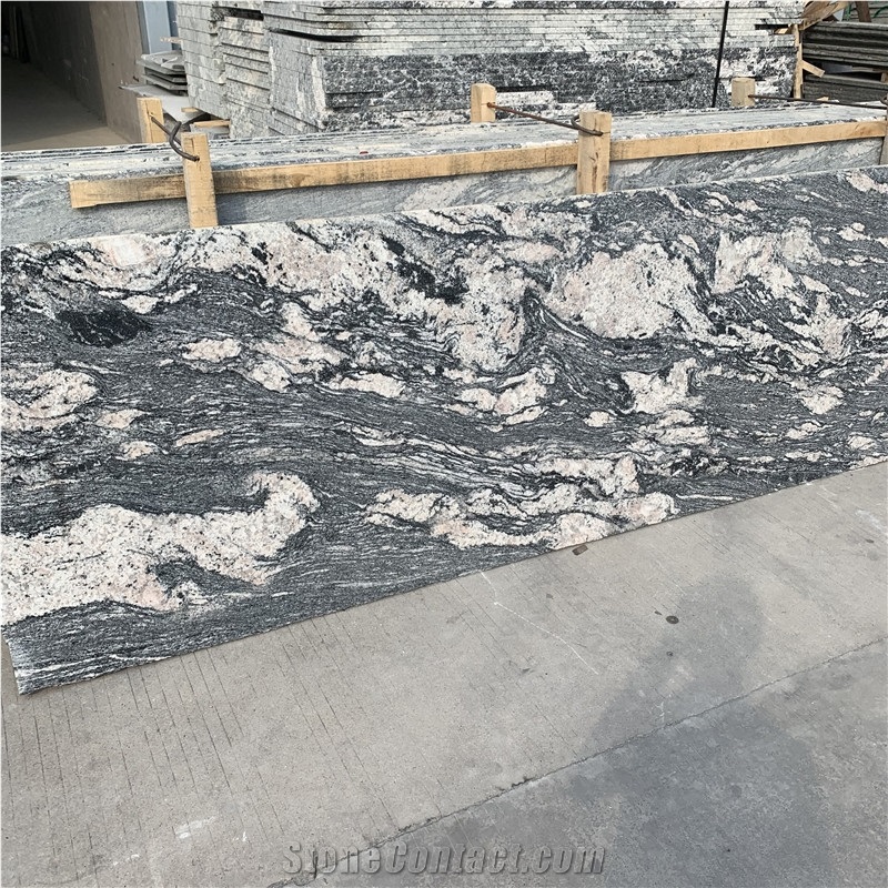 Juparana Grey Granite Slab For Exterior Design