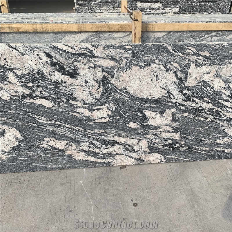 Juparana Grey Granite Slab For Exterior Design