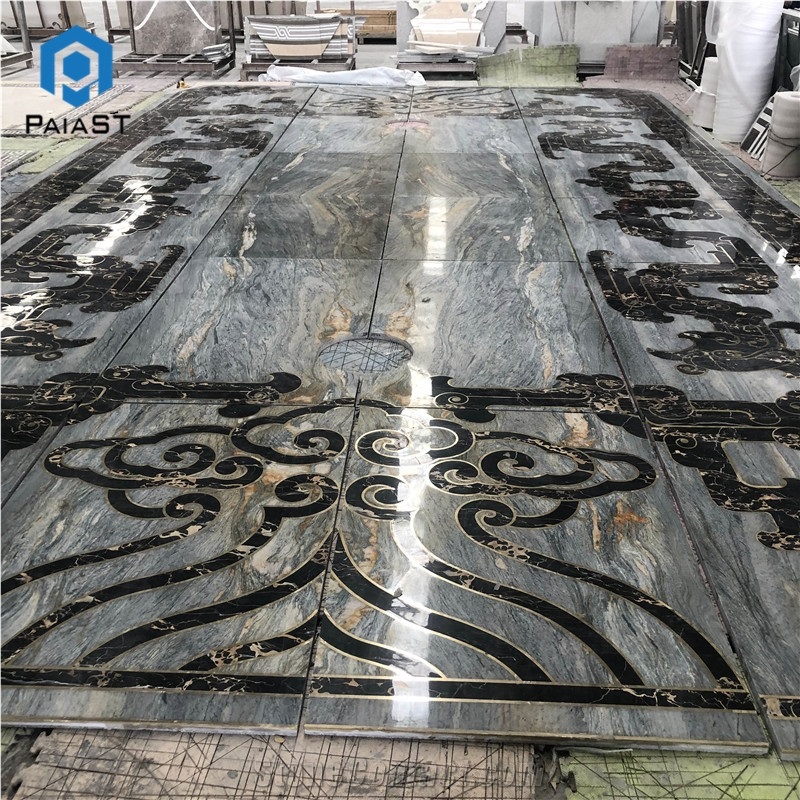 Lobby Waterjet Medallion Marble Flooring Design