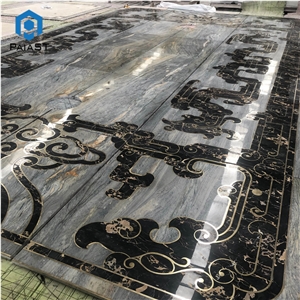 Lobby Waterjet Medallion Marble Flooring Design