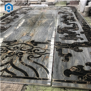 Lobby Waterjet Medallion Marble Flooring Design