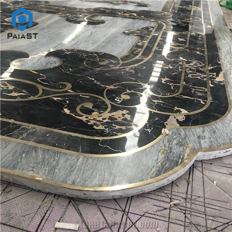Lobby Waterjet Medallion Marble Flooring Design