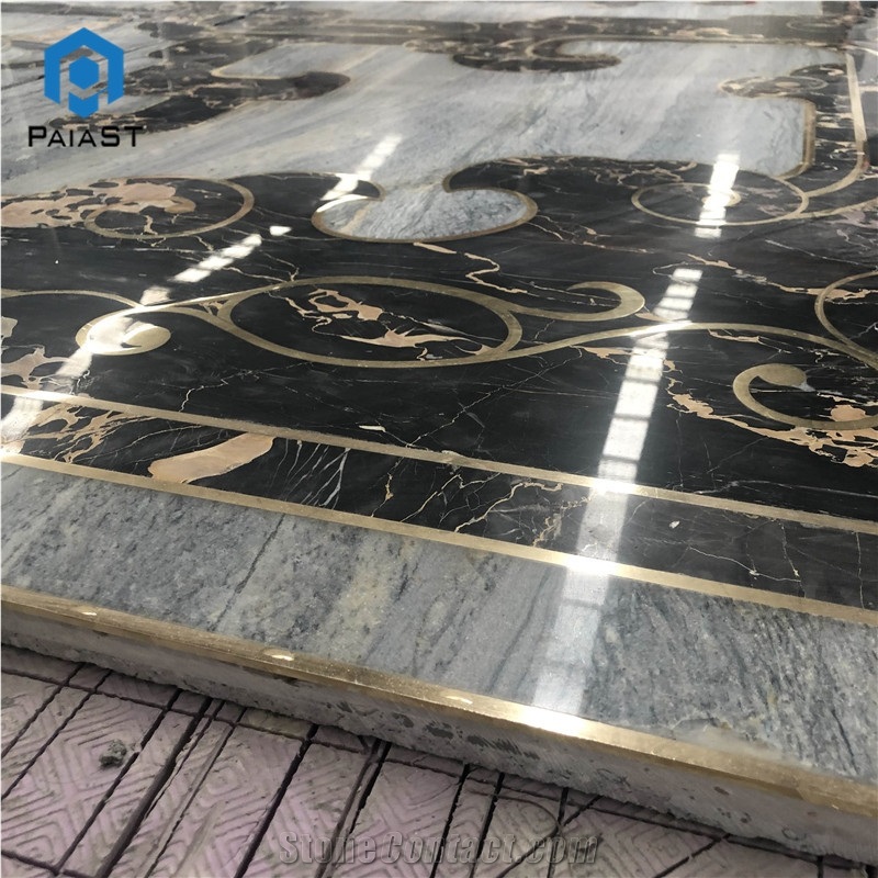 Lobby Waterjet Medallion Marble Flooring Design