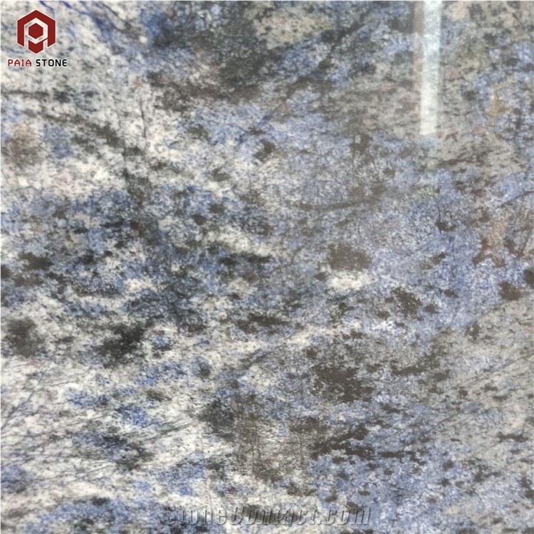 Luxury Azul Cristal Granite Slab For Interior Wall