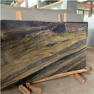 Luxury Natural Azul Bahia Granite Slab For Hotel Wall Design