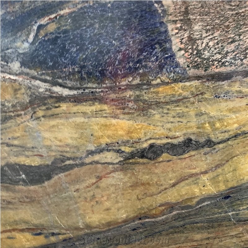 Luxury Natural Azul Bahia Granite Slab For Hotel Wall Design