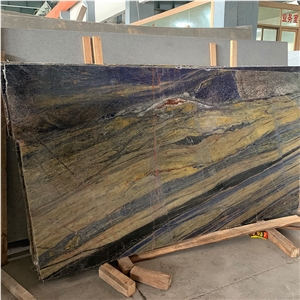 Luxury Natural Azul Bahia Granite Slab For Hotel Wall Design