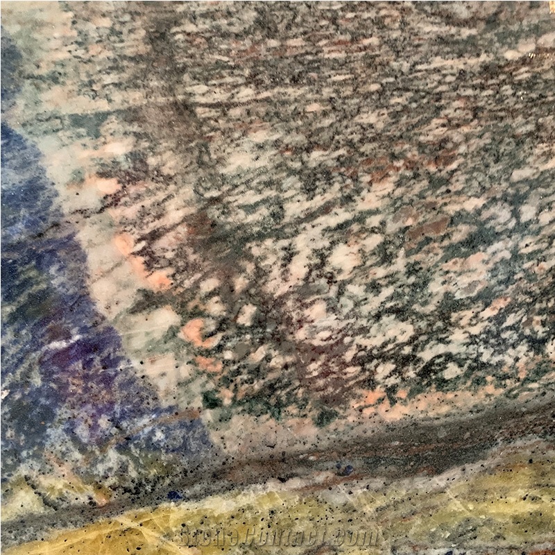 Luxury Natural Azul Bahia Granite Slab For Hotel Wall Design