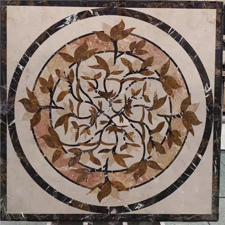 Marble Medallion Waterjet Pattern Tiles For Floor