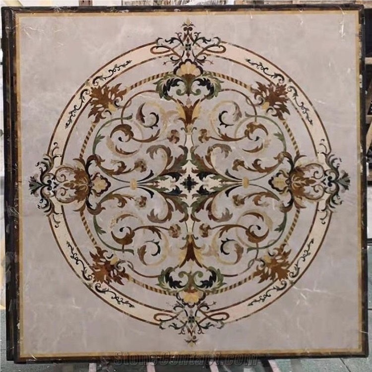 Marble Medallion Waterjet Pattern Tiles For Floor