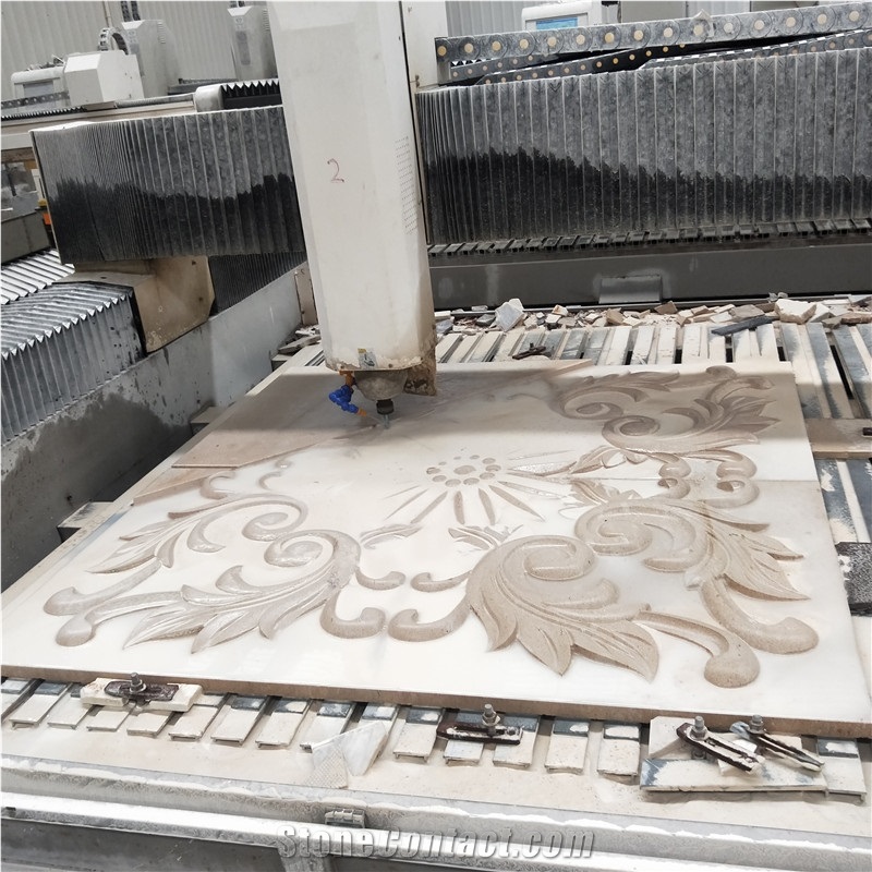 Morden Design Cnc 3d Wall Panel Beige Sandstone