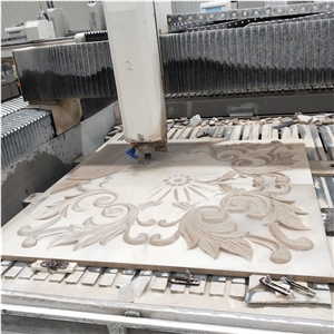 Morden Design Cnc 3d Wall Panel Beige Sandstone