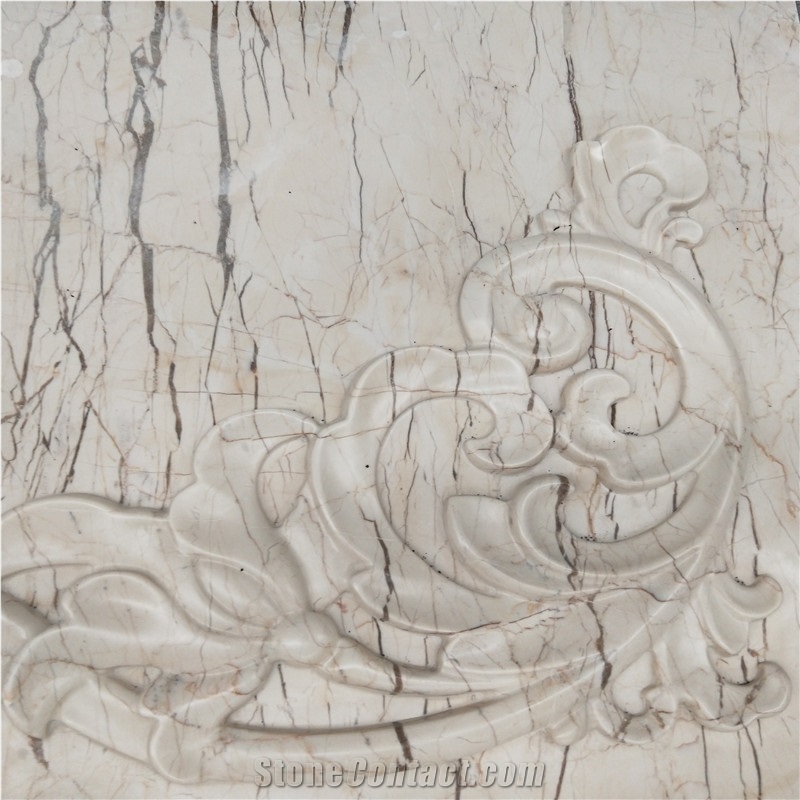 Morden Design Cnc 3d Wall Panel Beige Sandstone