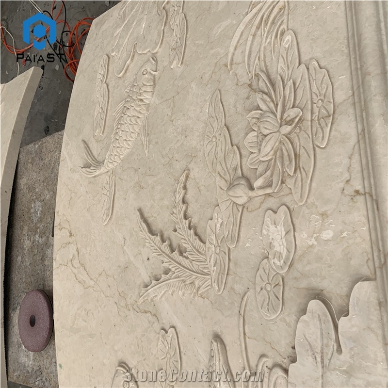 Natural Stone 3D CNC Carving Marble Relief For Home Decor