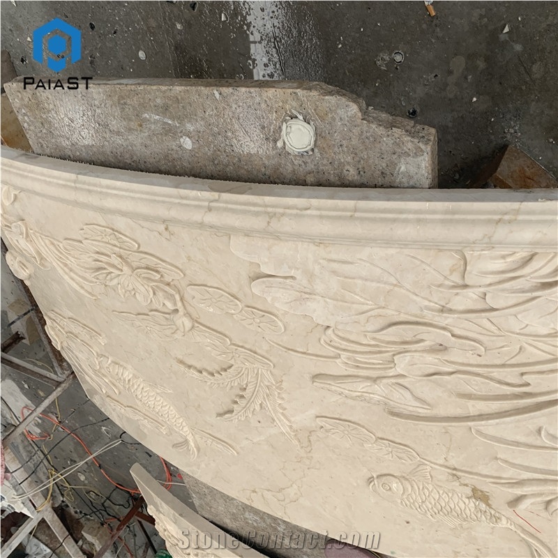 Natural Stone 3D CNC Carving Marble Relief For Home Decor
