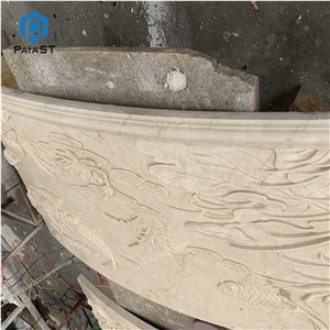 Natural Stone 3D CNC Carving Marble Relief For Home Decor