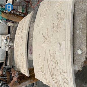 Natural Stone 3D CNC Carving Marble Relief For Home Decor