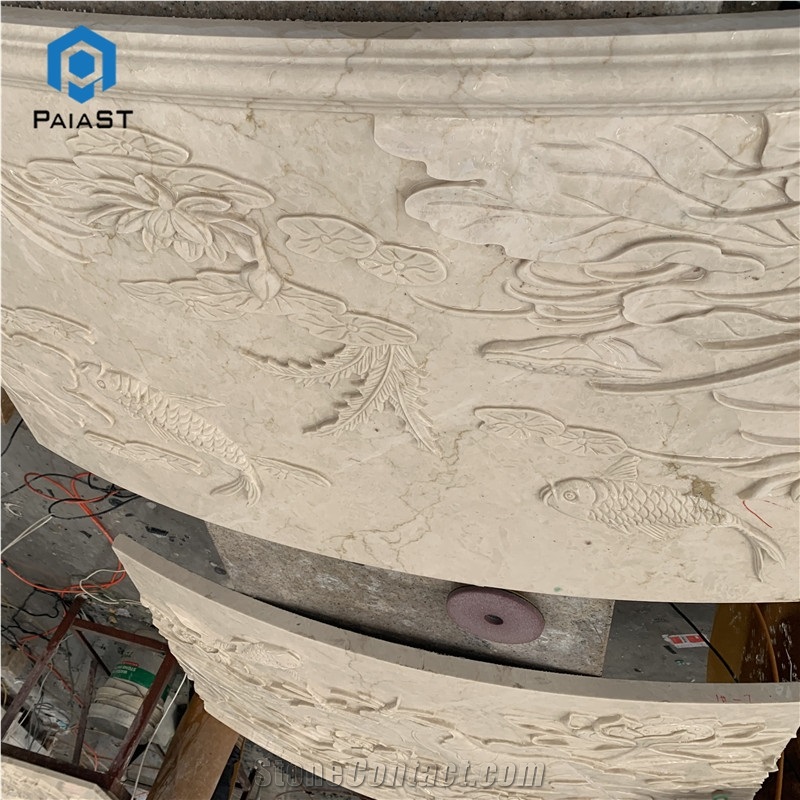 Natural Stone 3D CNC Carving Marble Relief For Home Decor