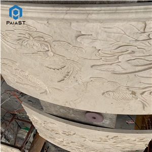 Natural Stone 3D CNC Carving Marble Relief For Home Decor