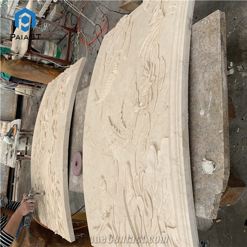 Natural Stone 3D CNC Carving Marble Relief For Home Decor