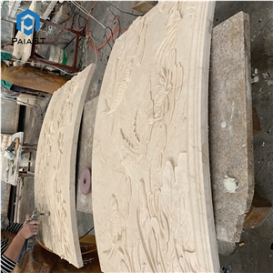 Natural Stone 3D CNC Carving Marble Relief For Home Decor