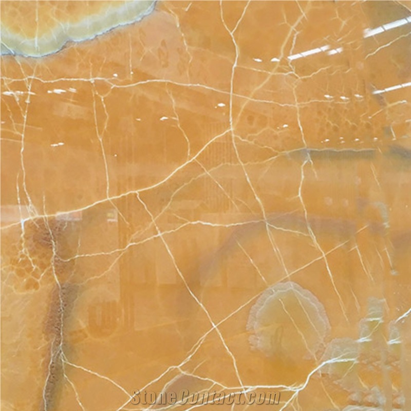 Natural Yellow Onyx-Orange Onyx Slab For Interior Wall