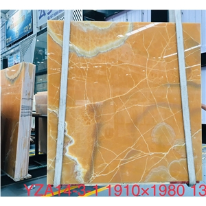 Natural Yellow Onyx-Orange Onyx Slab For Interior Wall