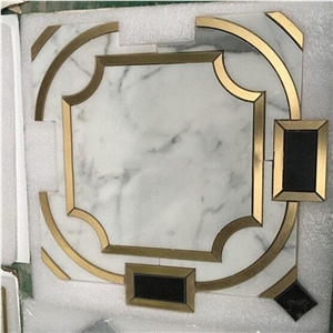 New Design Water Jet Marble Mosice Pattern Tile