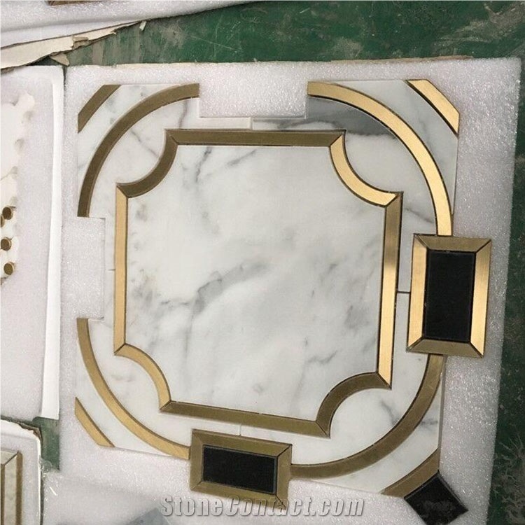 New Design Water Jet Marble Mosice Pattern Tile