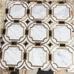 New Design Water Jet Marble Mosice Pattern Tile