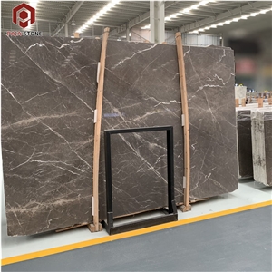 Polished Coffee Brown Marble Slab For Floor