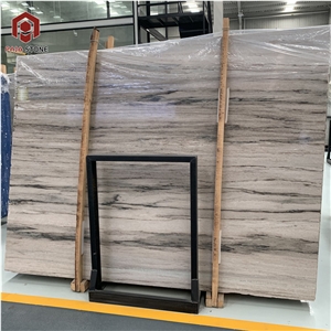 Polished Crystal Grey Wooden Veins Marble Tile
