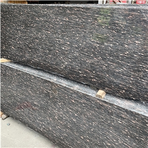 Ponegranate Red Spot Black Background Granite